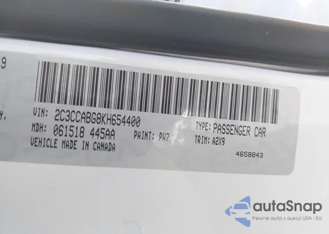 2019 Chrysler 300 300S из США, поврежденный, VIN 2C3CCABG8KH654400